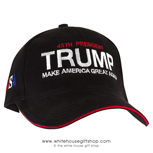 Donald J. Trump, Hat, 45th President -Make America-Great-Again, Made in USA, 100% American Made,-from official white house gifts and gift shop-historical collection.