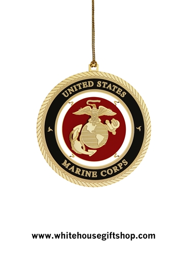 Ornaments,United States Marine Corps Holidays & Christmas Ornament, Authorized USMC, 24KT Gold Finished, Made in the USA, Nearly Sold Out, See Also the New 2014 USMC Ornament