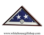 US Flag Display Case with Navy Medallion