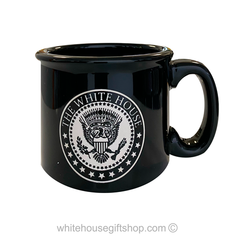 The White House Wide Campfire Mug, 15 ounce, large Bistro Mug, Cup, etched in America, United States Eagle, Quality Mugs From The Official White House Gift Shop.