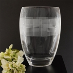Badash Geometric 12" Crystal Vase, Hand Blown, Lead Free