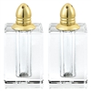 Spirit 3.5" Gold Salt and Pepper Shakers, Lead Free Crystal