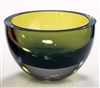 Badash Penelope 6" Olive Green Bowl, Lead Free Crystal