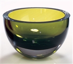 Badash Penelope 6" Olive Green Bowl, Lead Free Crystal