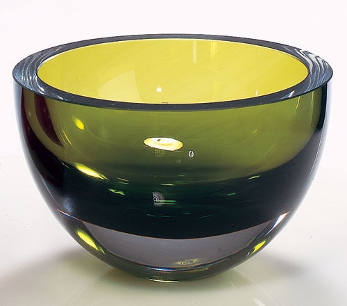 Badash Penelope 6" Olive Green Bowl, Lead Free Crystal