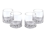 Park Ave 4pc Set On the Rocks 12 oz Whiskey Glasses, Lead Free Crystal