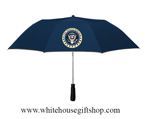 The White House Umbrella, Traveler Size, 38" Diameter, Wind Resistant, Automatic Open, 16" Long When Closed