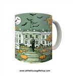 President Abraham Lincoln The White House Ghost Halloween Coffee Mug, 11 oz Ceramic from Official White House Gift Shop Trademarked White House Hauntings Coffee Mugs and Products Collection