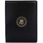 White House Presidential Seal Black and Gold  Padfolio Tablet Portfolio Folio Made in the USA