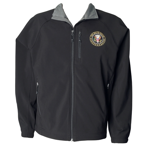 The White House Seal Soft Shell Jacket- Black