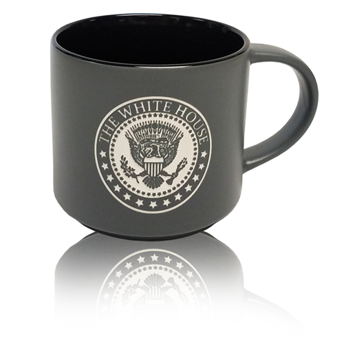 The White House Seal Presidential 15 ounce large Bistro Mug, etched in America, United States Eagle, quality mugs from official White House Gift Shop.