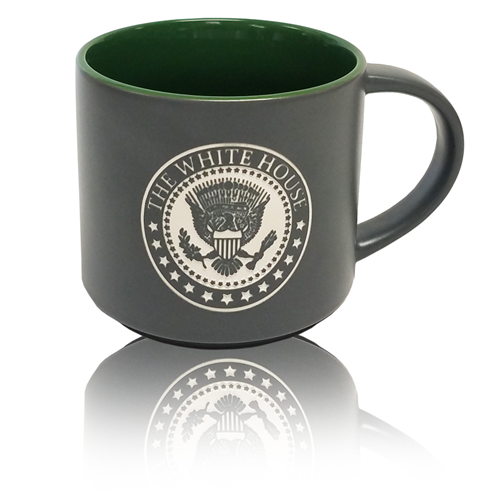 The White House Seal Presidential 15 ounce large Bistro Mug, etched in America, United States Eagle, quality mugs from official White House Gift Shop.