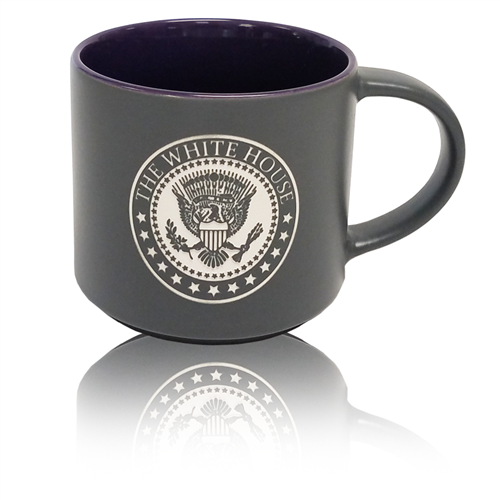 The White House Seal Presidential 15 ounce large Bistro Mug, etched in America, United States Eagle, quality mugs from official White House Gift Shop.