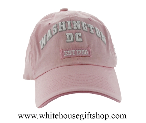 Hats, Washington DC, EST 1790, Pink, Embossed and Embroidered