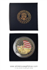 The White House, Washington DC challenge coin medallion, gold, red, midnight navy blue large