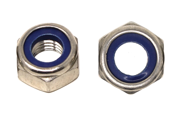 [38-00037] Redline Tuning M10 x 1.5 Nylon Insert Locknut - Stainless Steel (1 pair)