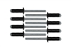 [55-00002-B9] Redline Tuning #2 Black multi-grip rivets - (Qty 8)