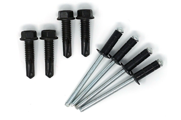 [55-00021-B] Redline Tuning (4) Black #2 Multi-grip Rivets & (4) Black TEK Self-tapping Screws