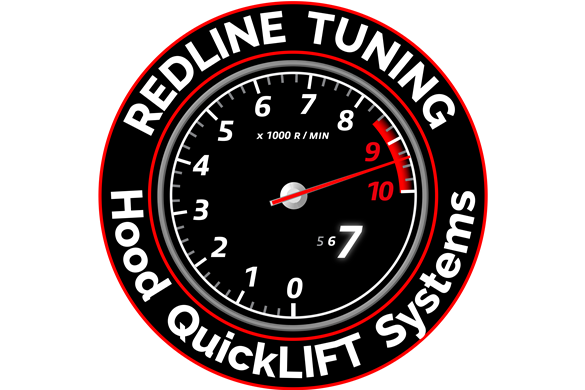 Redline Tuning Logo Round Sticker 3 - Black / White (2.5")