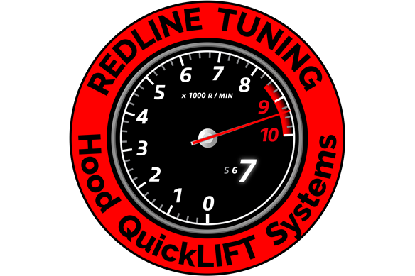 Redline Tuning Logo Round Sticker 1 - Red / Black (2.5")
