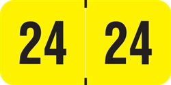 <b>Year Labels - Fluorescent Yellow<br/>3/4"H x 1-1/2"W</b>