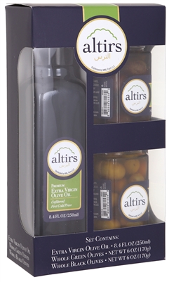 Combination Pack Olive Oil, Green and Black Olives