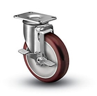 Medium Duty 4x1-1/4 Polyurethane Swivel Caster with Top Lock