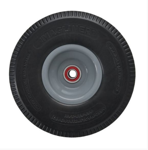 5 x 1-5/16 Rounded Synthetic Rubber Caster with 1/2 Threaded Stem