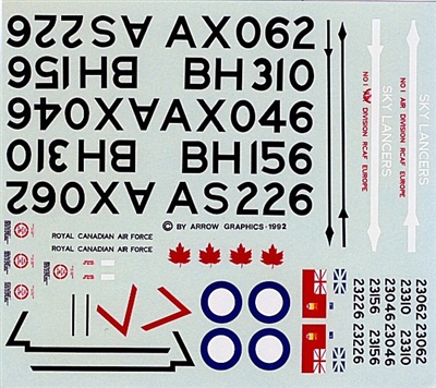 Arrow Graphics E-23-48 - The Canadair Sabre - Mark 5 (Skylancers Air Demonstration Team - 1955)