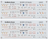 AeroMaster 148-007 - Bf-109F/G/K Stencils