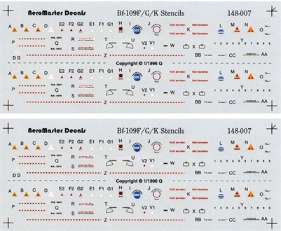 AeroMaster 148-007 - Bf-109F/G/K Stencils