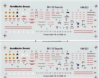 AeroMaster 148-021 Messerschmitt Bf-110 Stencils