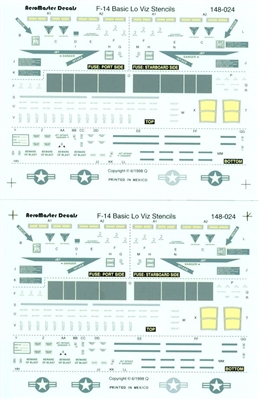 AeroMaster 148-024 F-14 Basic Lo-Viz Stencils