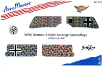 AeroMaster 48-175 WWI German 5 Color Lozenge Camouflage (Upper Surface)