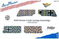 AeroMaster 48-177 WWI German 4 Color Lozenge Camouflage (Upper Surface)