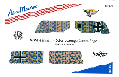 AeroMaster 48-178 WWI German 4 Color Lozenge Camouflage (Under Surface)