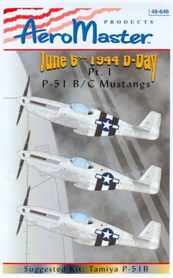 AeroMaster 48-646 P-51 B/C Mustangs Invasion Stripes, Part I (June 6th 1944 D-Day)