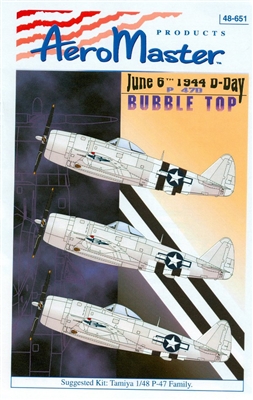 AeroMaster 48-651 - P-47D Bubble Top Invasion Stripes (June 6th 1944 D-Day)