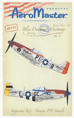 AeroMaster 48-771 - Blue Diamond Mustangs, 356 F.G., Part 1 (Fancy Nose Art)