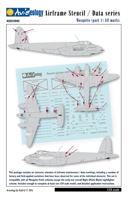 Aviaeology AOD24S05 - Mosquito (Part 1) All Marks, Airframe Stencil / Data Series