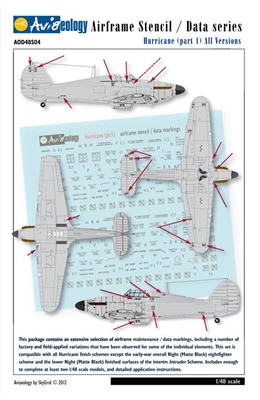 Aviaeology AOD48S04 - Hurricane Airframe Stencil / Data Series (Part 1)