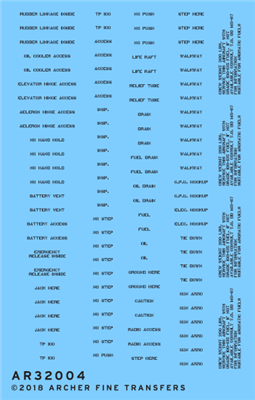 Archer AR32004B - Generic US Aircraft Data Stencils (Black)