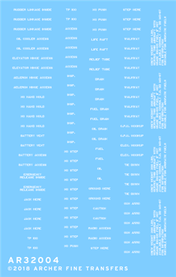 Archer AR32004W - Generic US Aircraft Data Stencils (White)