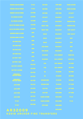 Archer AR32009Y - Generic Grumman Style Data Stencils (Yellow)