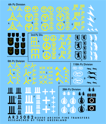 Archer AR35082 - German Heer Division Insignias (3-color)