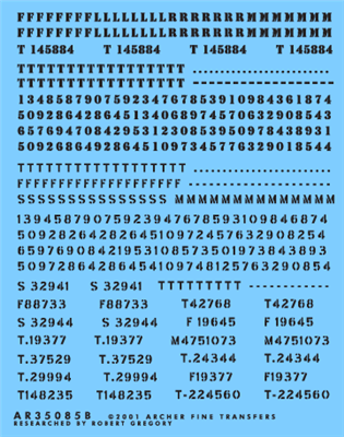 Archer AR35085B - British War Department Numbers (Black Stencil Style)