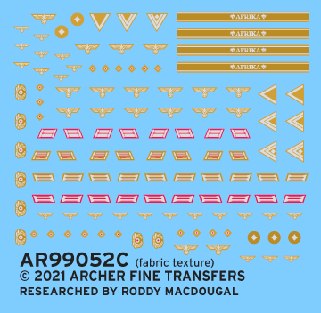Archer AR99052C - Afrika Korps Heer Uniform Patches for Artillery Troops (1/35)
