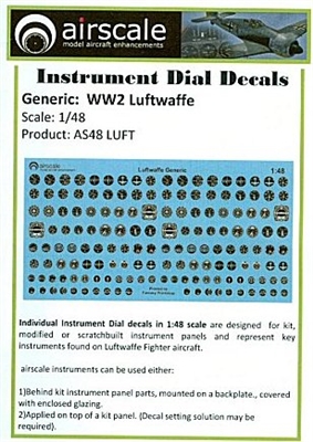 AirScale 48-LUFT - WW2 Luftwaffe Instrument Dial Decals