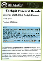 AirScale 48-PLA - WWII Allied Cockpit Placards