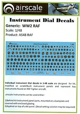 AirScale 48-RAF - WWII RAF Instrument Dial Decals